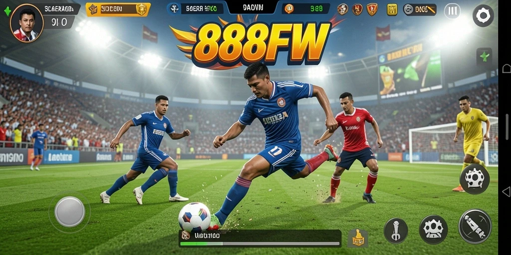 Gameplay 888FW dengan aksi olahraga yang mendebarkan.