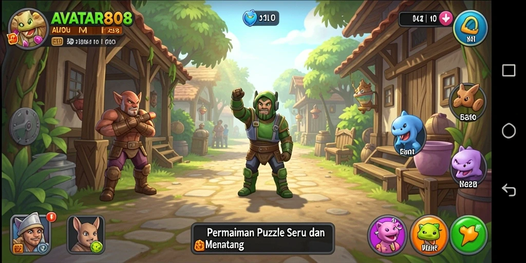 Tampilan gameplay AVATAR808 yang menarik dengan berbagai puzzle.
