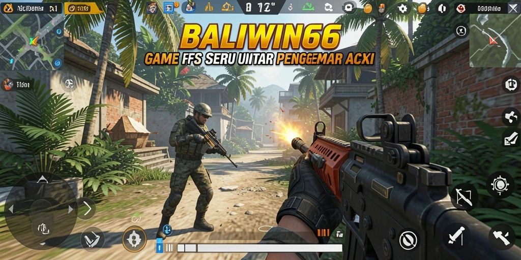 Screenshot menampilkan aksi gameplay FPS BALIWIN66 yang menegangkan.