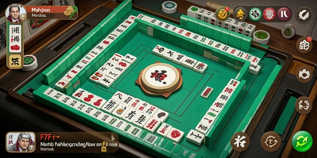 Screenshot utama F7F7 menampilkan gameplay Mahjong yang menarik.