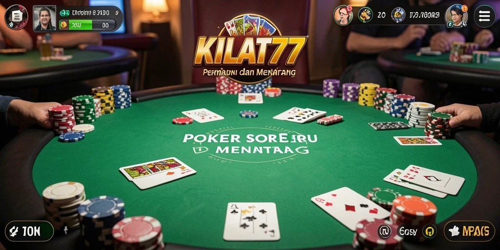 Tampilan gameplay Poker yang seru di KILAT77.
