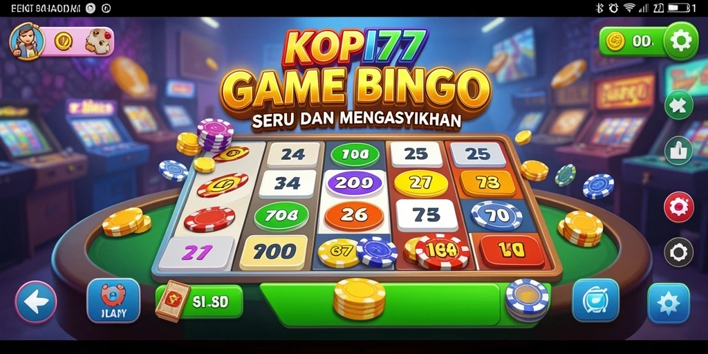 Screenshot gameplay Bingo KOPI77 yang seru dan interaktif.
