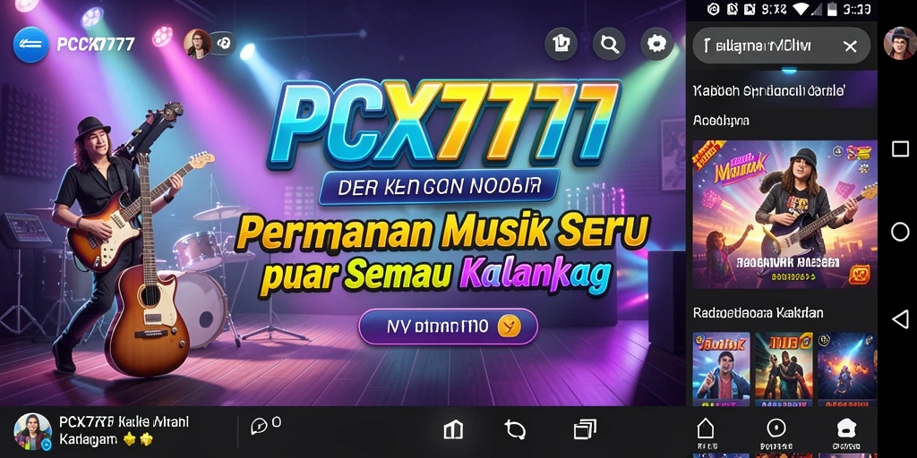 Tampilan gameplay seru dari PCX777 dengan berbagai lagu menarik.