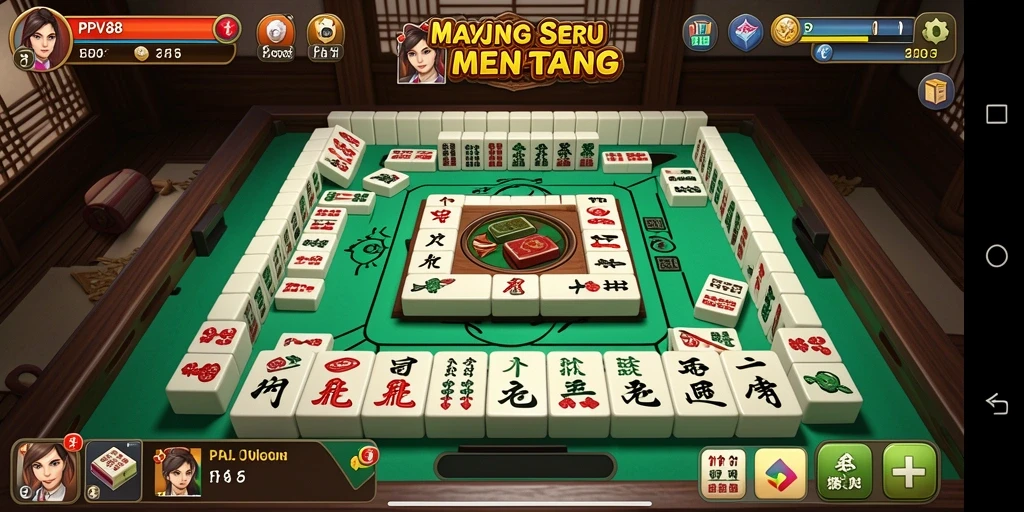Tampilan gameplay Mahjong yang penuh warna dan menarik.
