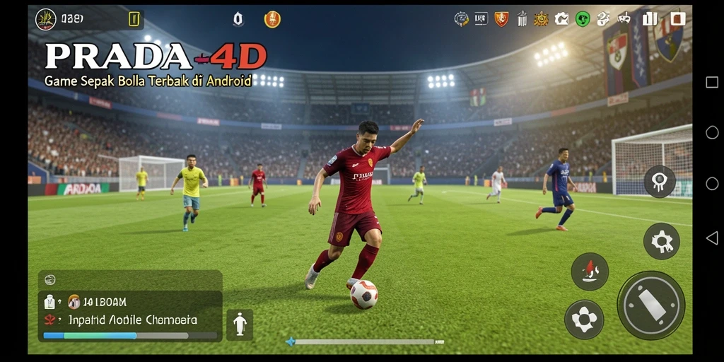 Gameplay seru PRADA4D dengan aksi sepak bola yang realistis.