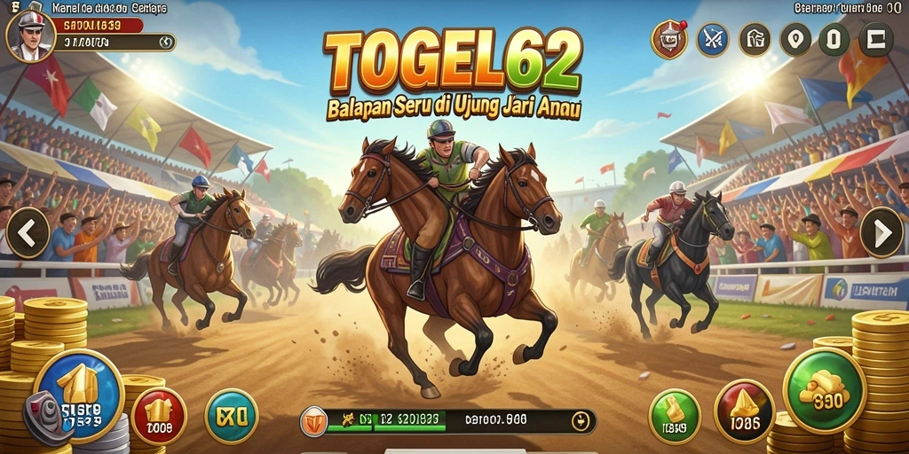 Tangkapan layar gameplay TOGEL62 dengan aksi balapan seru.