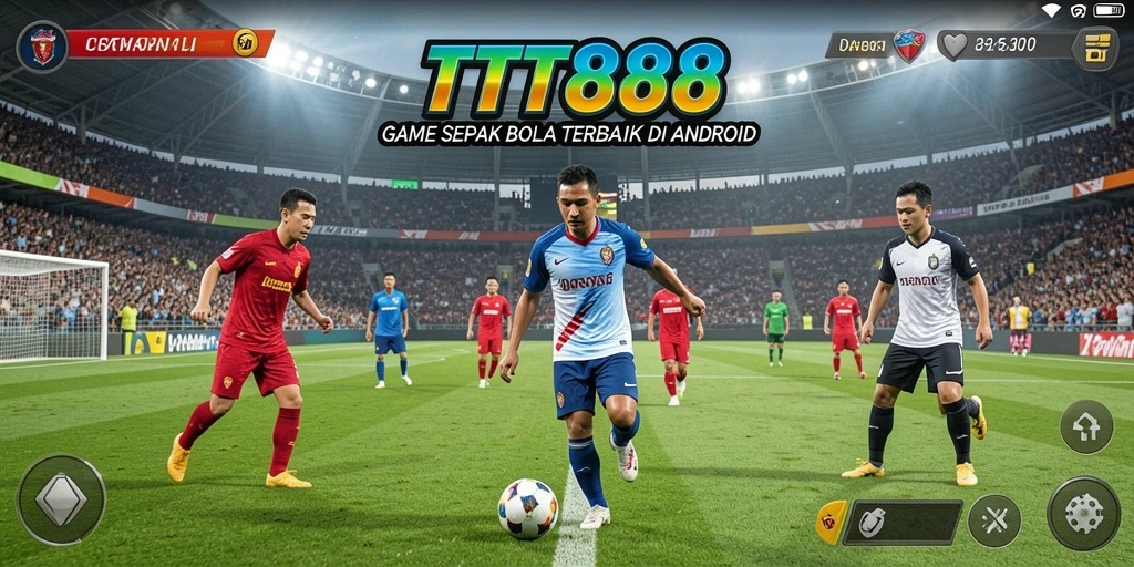 Tampilan gameplay TTT888 yang menunjukkan aksi sepak bola mendebarkan.